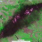 Пожар на нефтебазе под Киевом 09.06.2015, Landsat 8 8:48 GMT