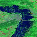 Разлив реки Обь в районе г.Барнаул (данные Landsat 8)